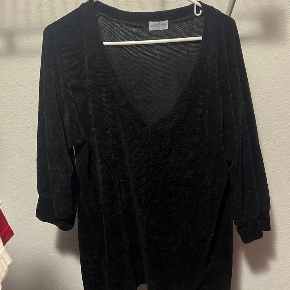 Pink Lily Black Chenille Sweater